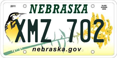 NE license plate XMZ702