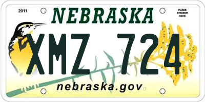 NE license plate XMZ724