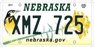 NE license plate XMZ725
