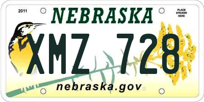 NE license plate XMZ728