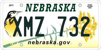 NE license plate XMZ732