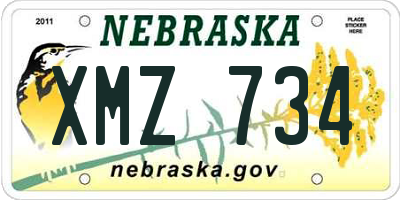 NE license plate XMZ734