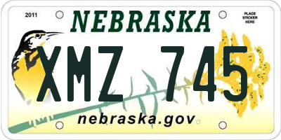 NE license plate XMZ745