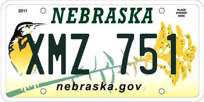 NE license plate XMZ751