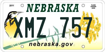 NE license plate XMZ757