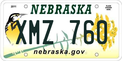 NE license plate XMZ760