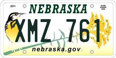 NE license plate XMZ761