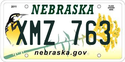 NE license plate XMZ763