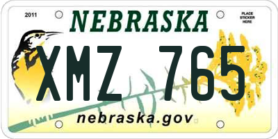 NE license plate XMZ765