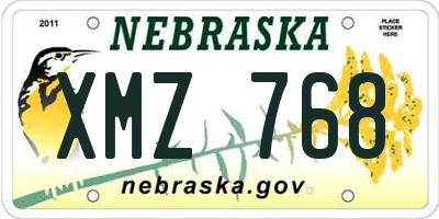 NE license plate XMZ768