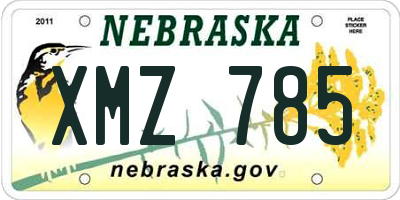 NE license plate XMZ785