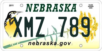 NE license plate XMZ789