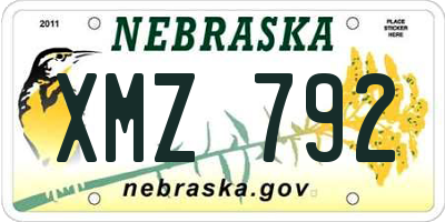 NE license plate XMZ792