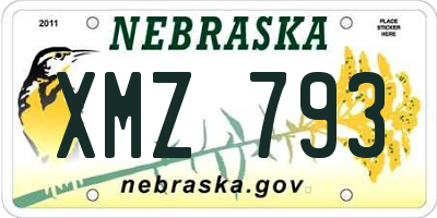 NE license plate XMZ793