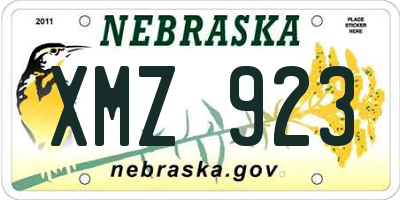 NE license plate XMZ923