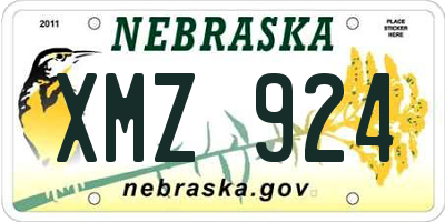 NE license plate XMZ924