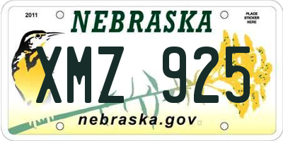NE license plate XMZ925