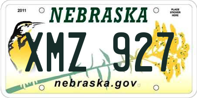 NE license plate XMZ927