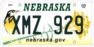 NE license plate XMZ929