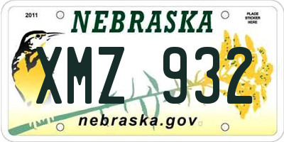 NE license plate XMZ932
