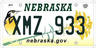 NE license plate XMZ933