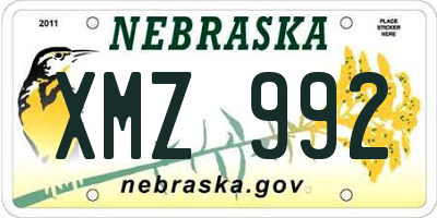 NE license plate XMZ992