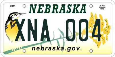 NE license plate XNA004