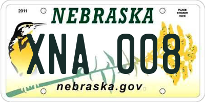 NE license plate XNA008