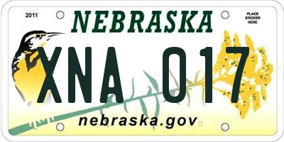 NE license plate XNA017