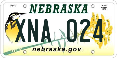 NE license plate XNA024