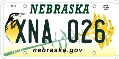 NE license plate XNA026