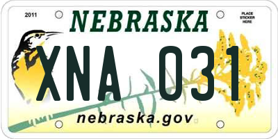 NE license plate XNA031