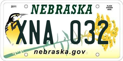 NE license plate XNA032