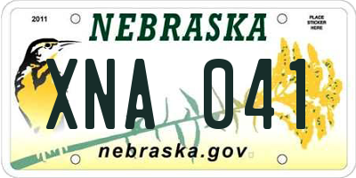 NE license plate XNA041
