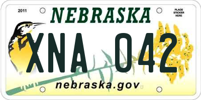 NE license plate XNA042