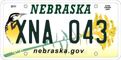 NE license plate XNA043