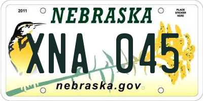 NE license plate XNA045