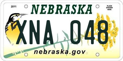 NE license plate XNA048