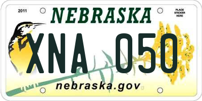 NE license plate XNA050