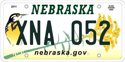 NE license plate XNA052