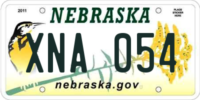 NE license plate XNA054