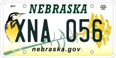 NE license plate XNA056