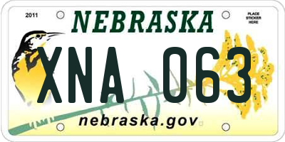 NE license plate XNA063