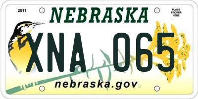 NE license plate XNA065