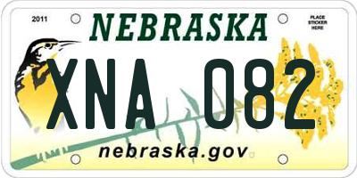 NE license plate XNA082