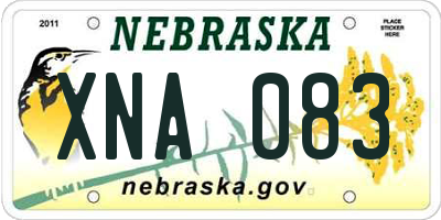 NE license plate XNA083