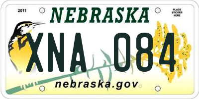 NE license plate XNA084