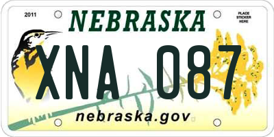 NE license plate XNA087