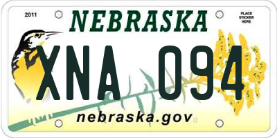 NE license plate XNA094