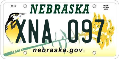 NE license plate XNA097